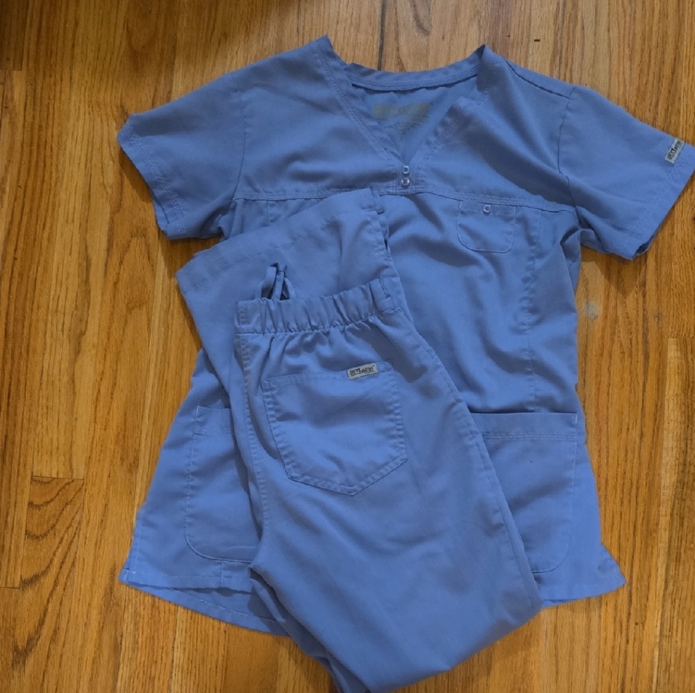 Grey's Anatomy Slate Blue Scrub Top